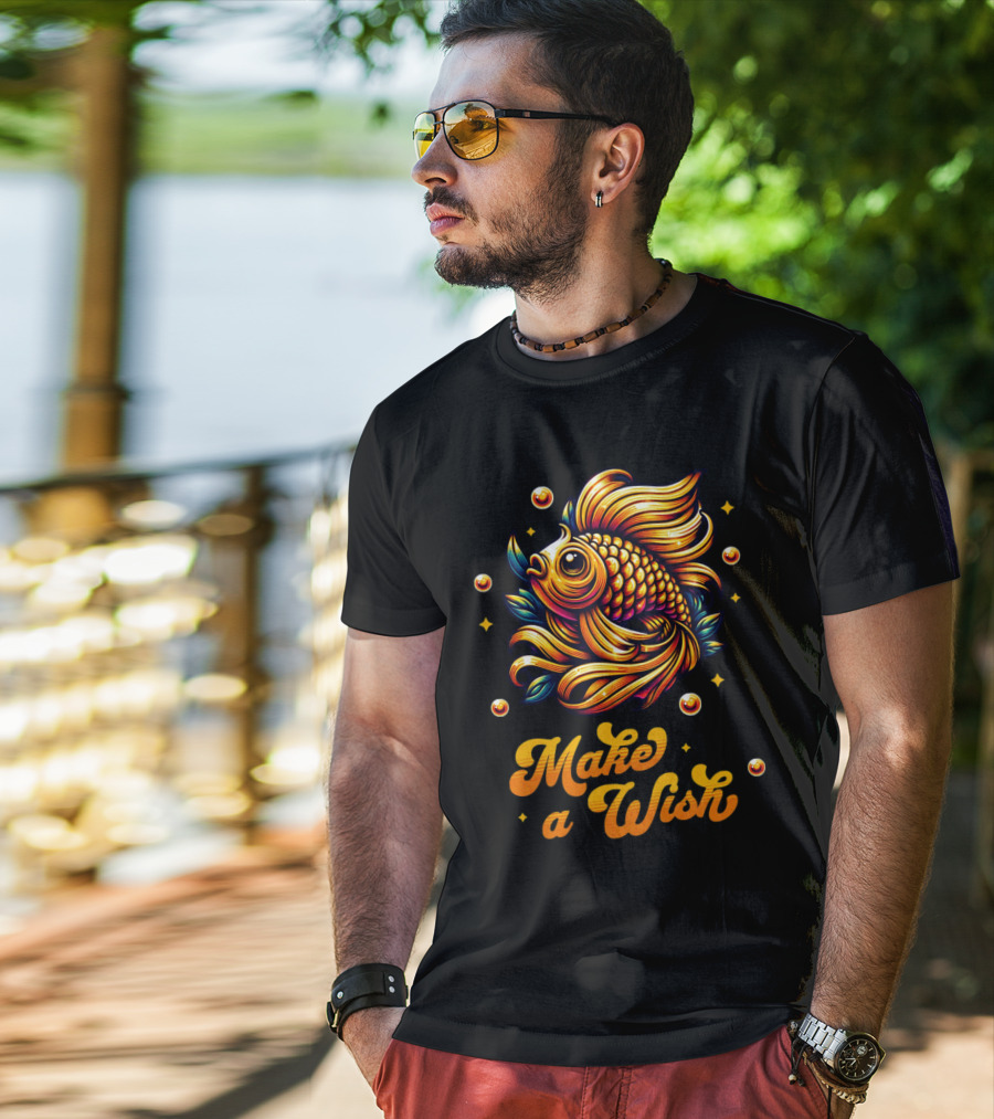Golden Make A Wish Fish T-Shirt