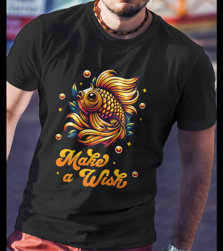 Golden Make A Wish Fish T-Shirt