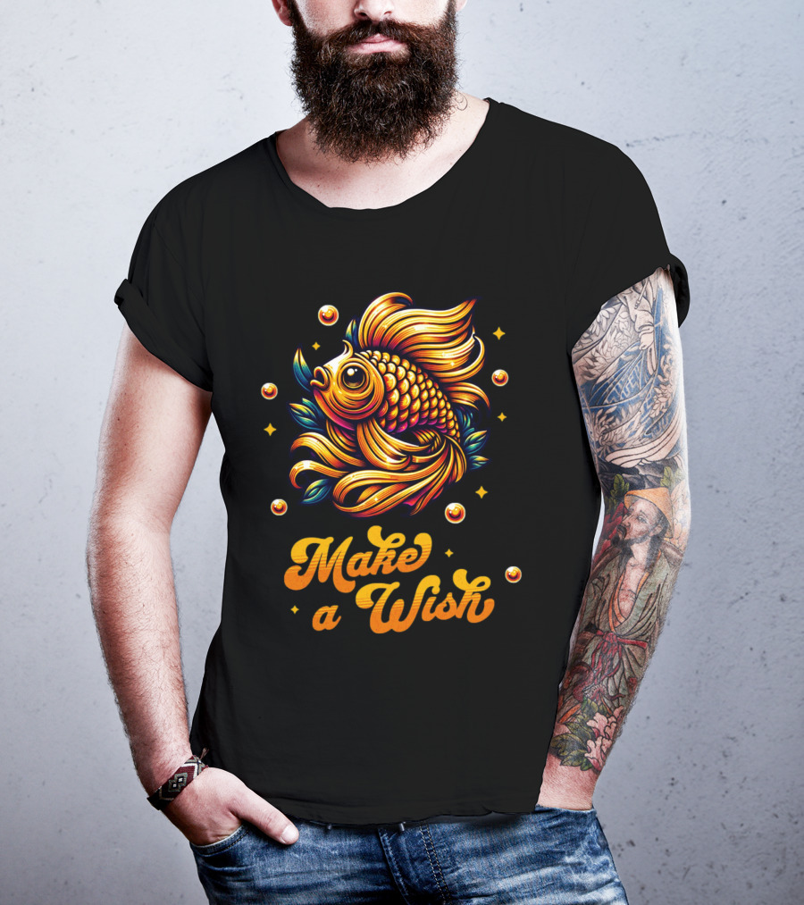 Golden Make A Wish Fish T-Shirt