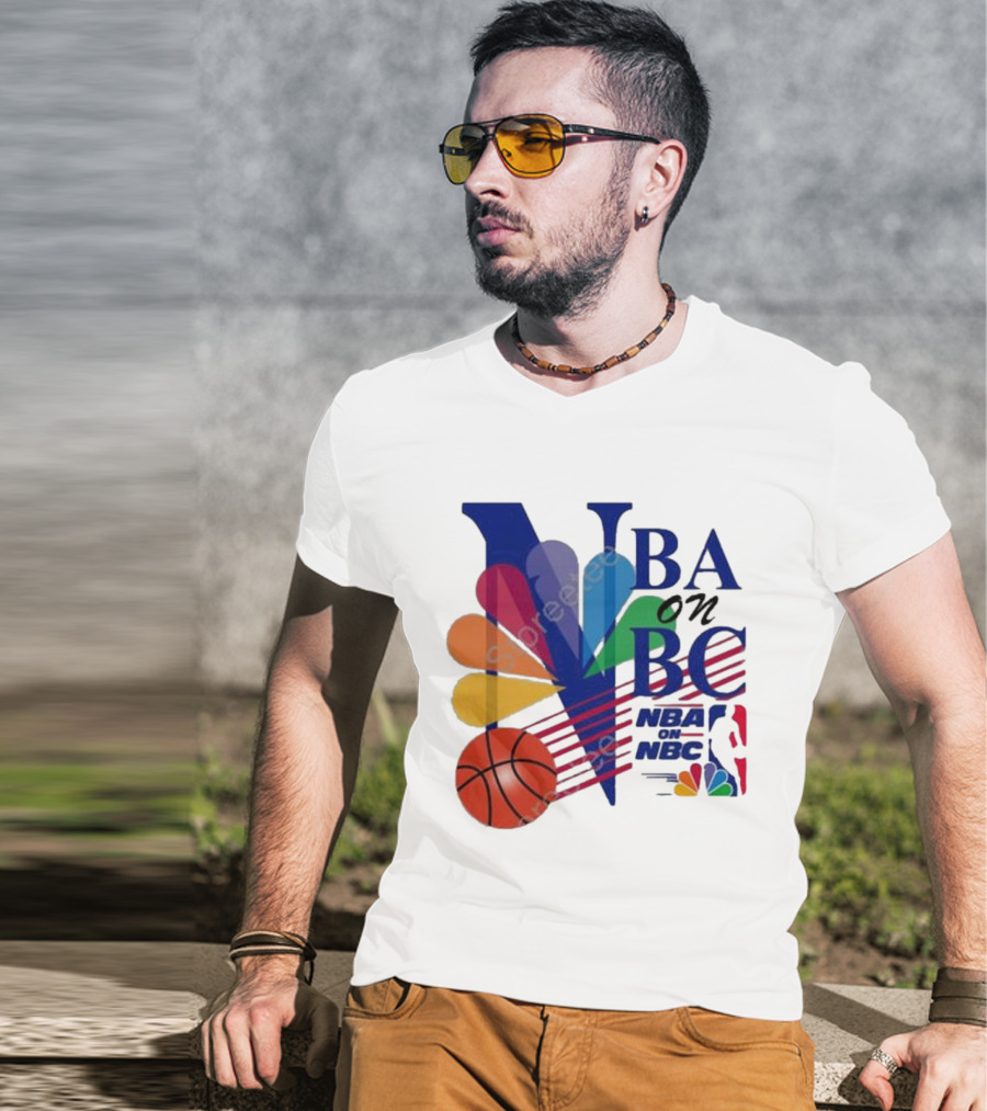 NBA On NBC Vintage Logo J. Kyle Mann Basketball T-Shirt