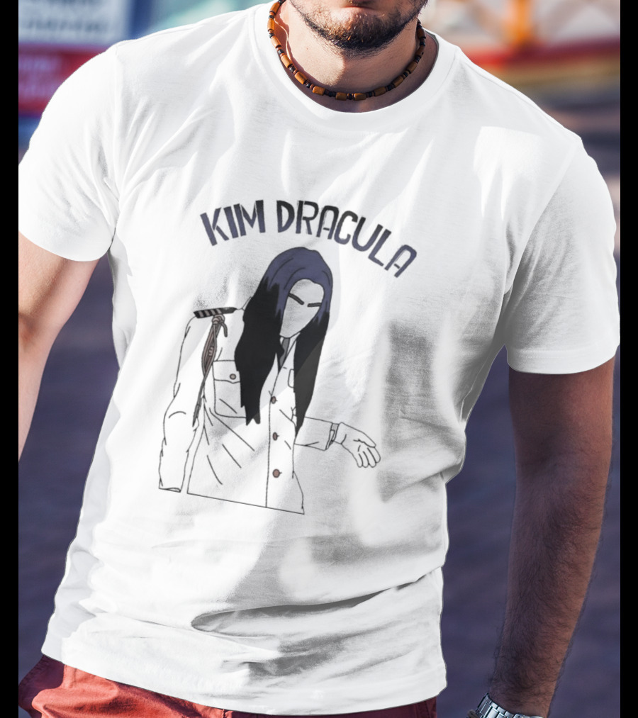 Kim Dracula Mysterious Long-Haired Figure In Military Jacket T-Shirt