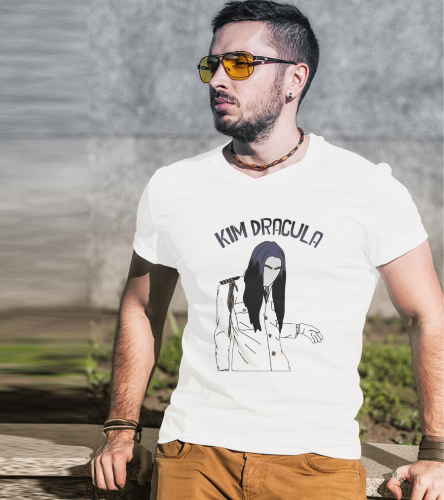 Kim Dracula Mysterious Long-Haired Figure In Military Jacket T-Shirt