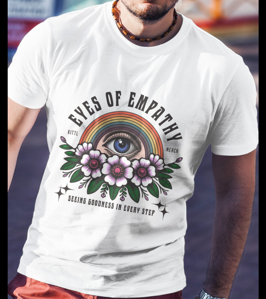 Eyes Of Empathy One Eye Rainbow Flower Decoration T-Shirt