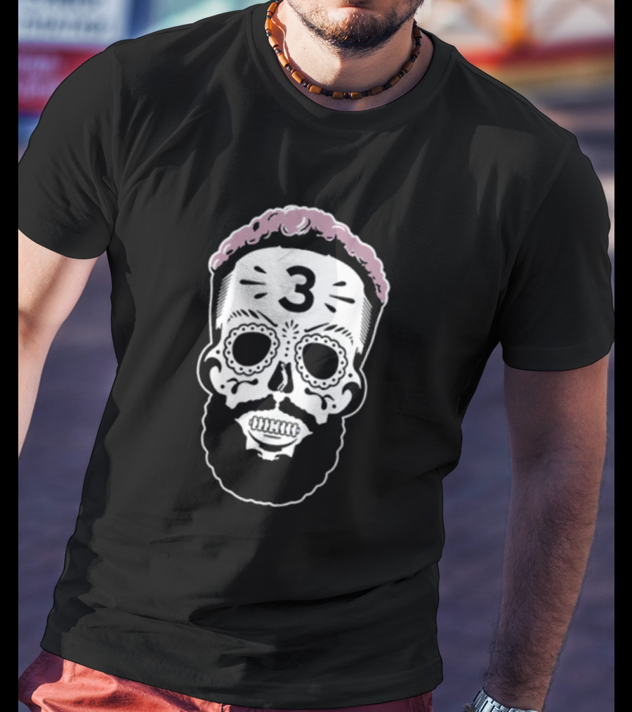 Sugar Skull Pink Edition Number 3 Bearded T-Shirt