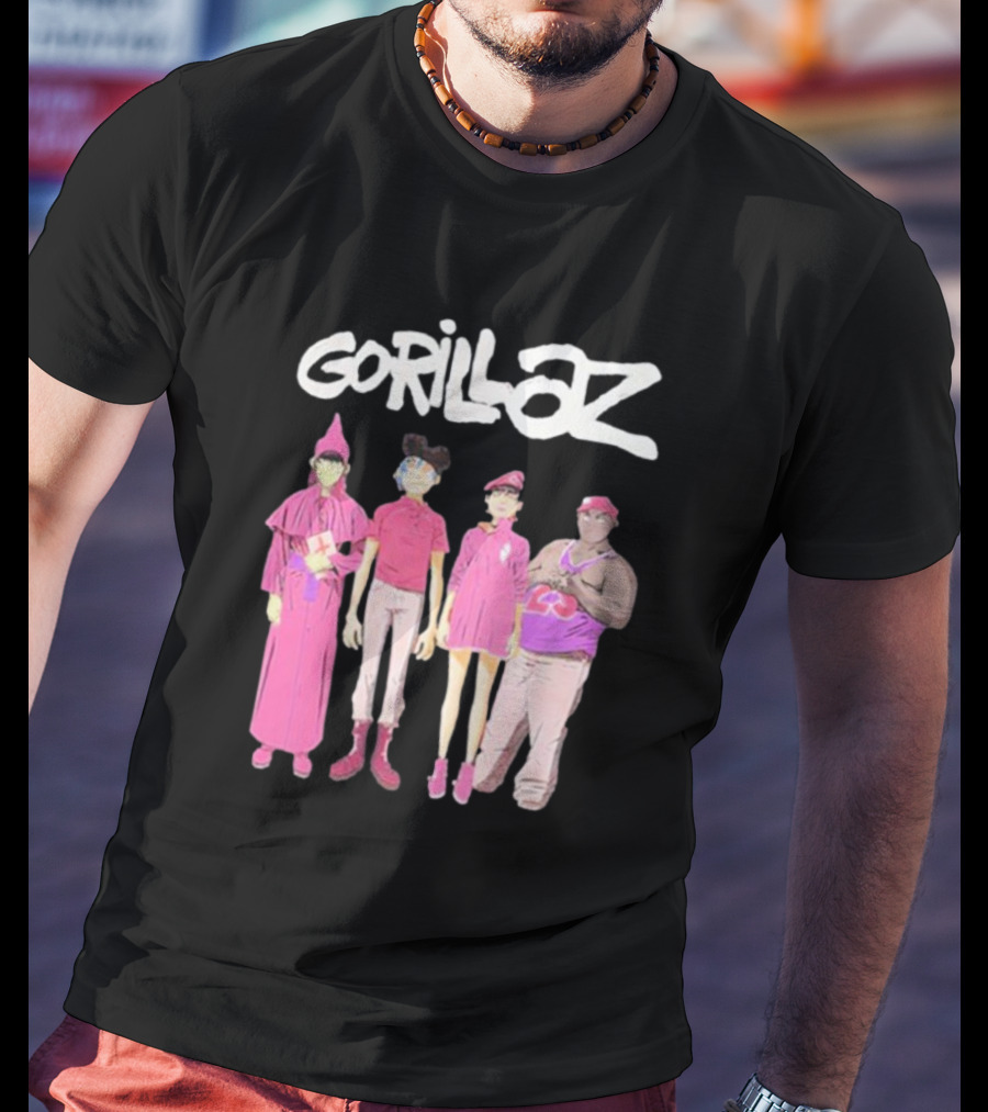 Gorillaz Cracker Island Characters Pink Outfits T-Shirt