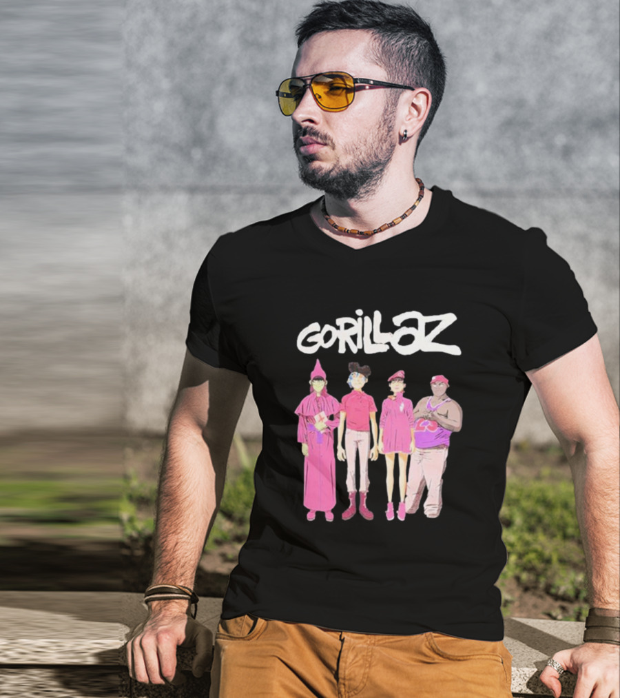 Gorillaz Cracker Island Characters Pink Outfits T-Shirt