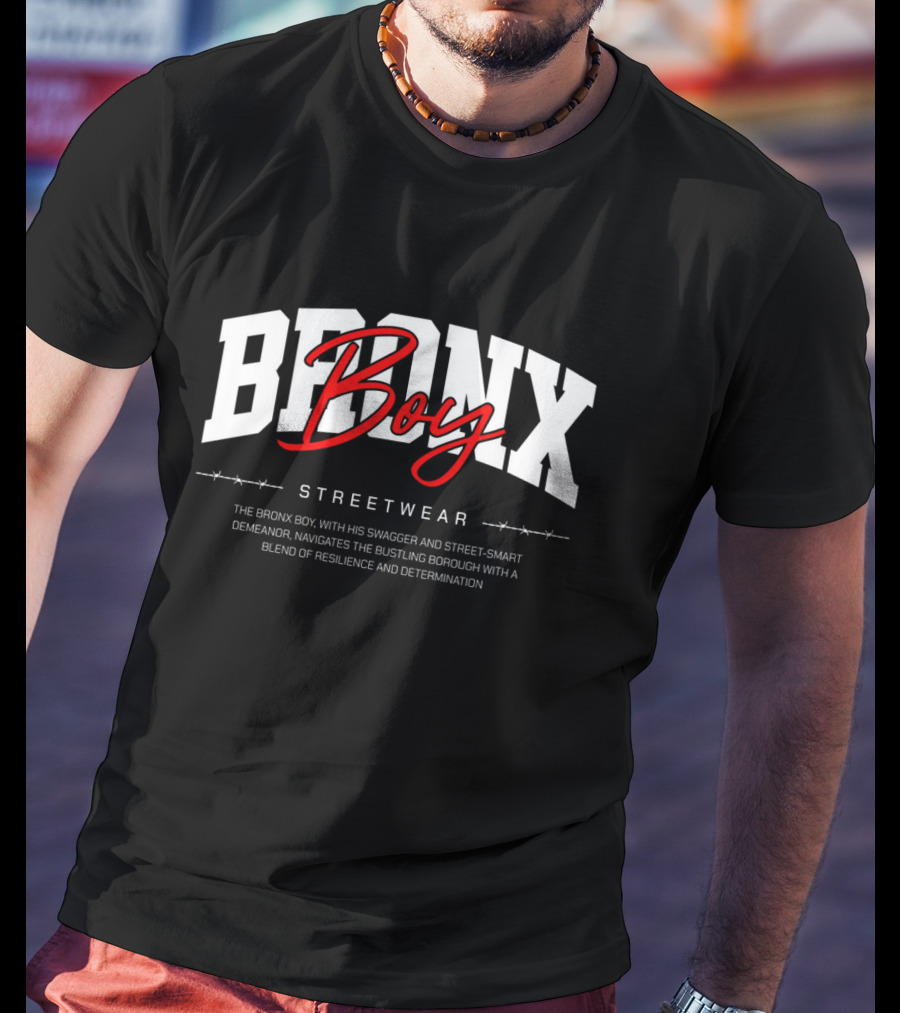 BRONX Boy Streetwear Swagger Street-Smart Resilience Determination T-Shirt