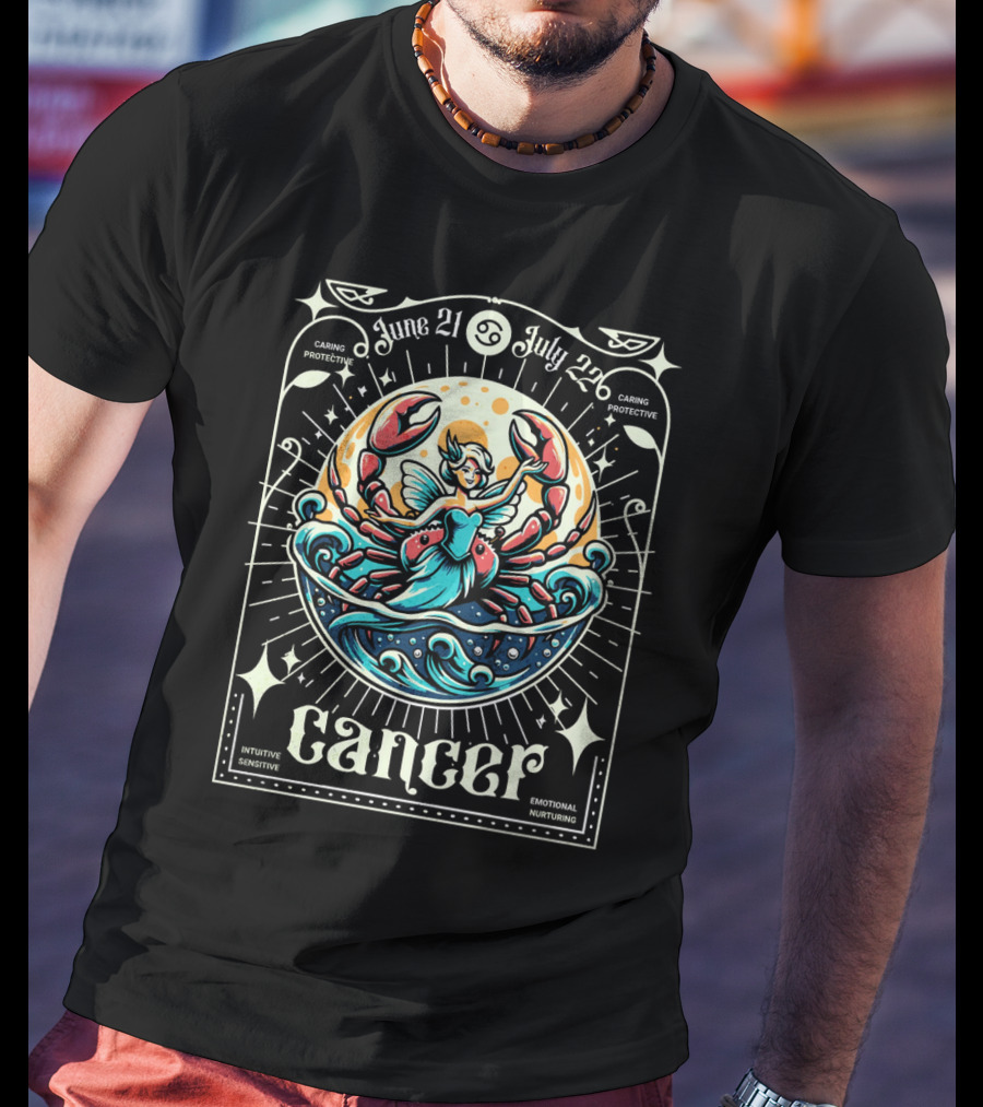 Cancer Zodiac Fairy June 21 To July 22 Intuitive Sensitive Emotional Nurturing Caring Protective T-Shirt