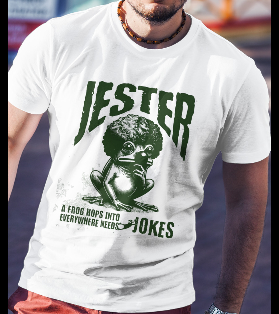 Jester Frog Hops Into Everywhere Needs Jokes T-Shirt