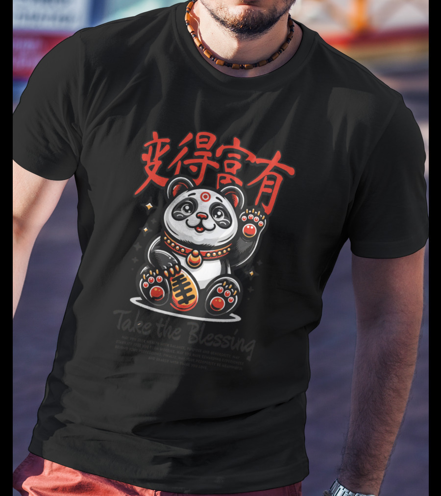 Maneki Panda Take The Blessing T-Shirt