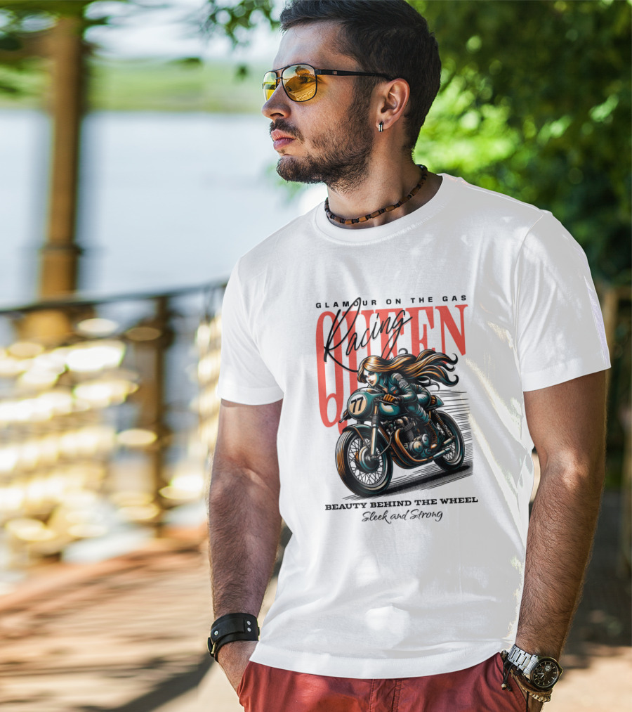 Glamour On The Gas Racing Queen Beauty Behind The Wheel Sleek And Strong T-Shirt