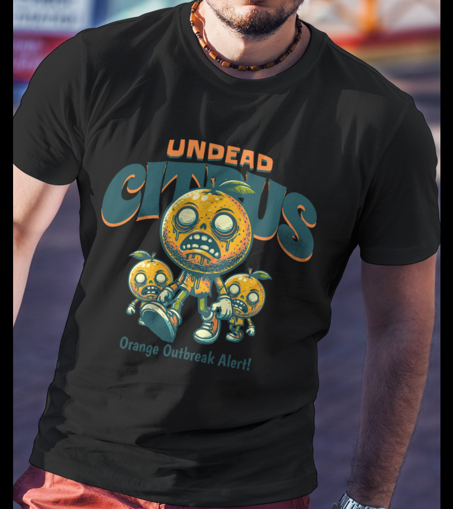Undead Citrus Orange Outbreak Alert T-Shirt