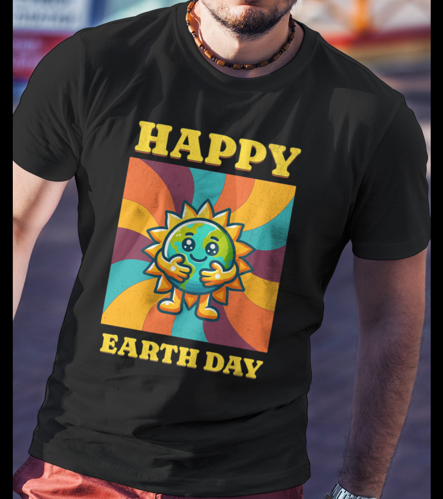 Happy Earth Day Sunshine Spiral T-Shirt