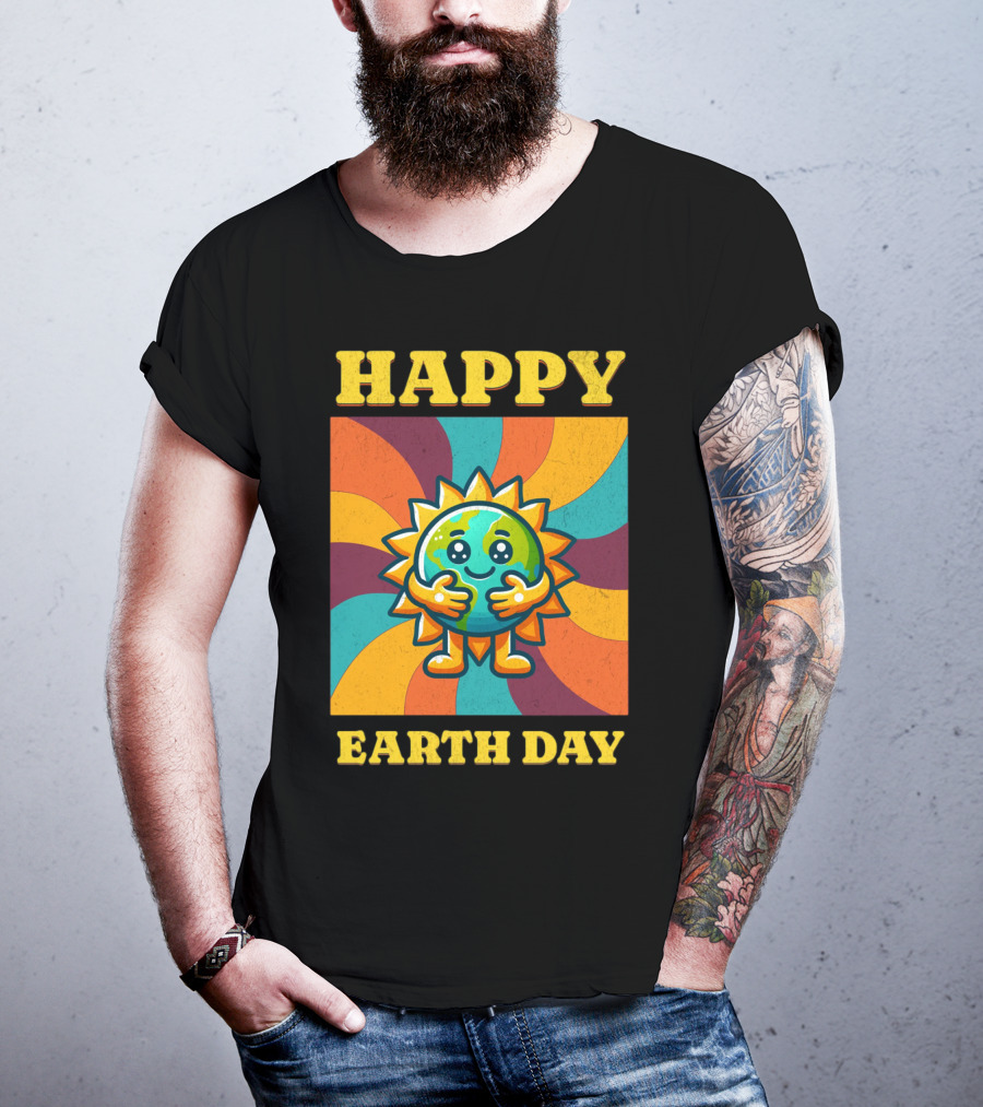 Happy Earth Day Sunshine Spiral T-Shirt