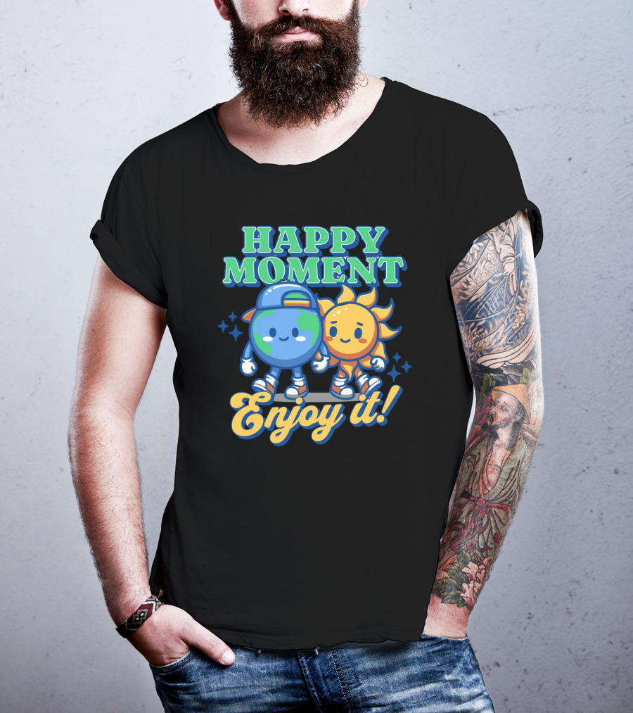 HAPPY MOMENT Enjoy It Planet And Sun Friends T-Shirt