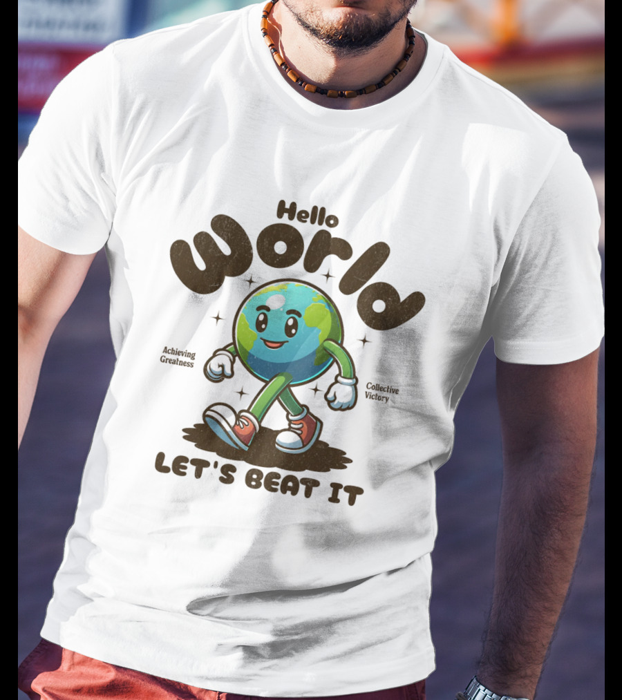 Hello World Earth Walking Let's Beat It T-Shirt