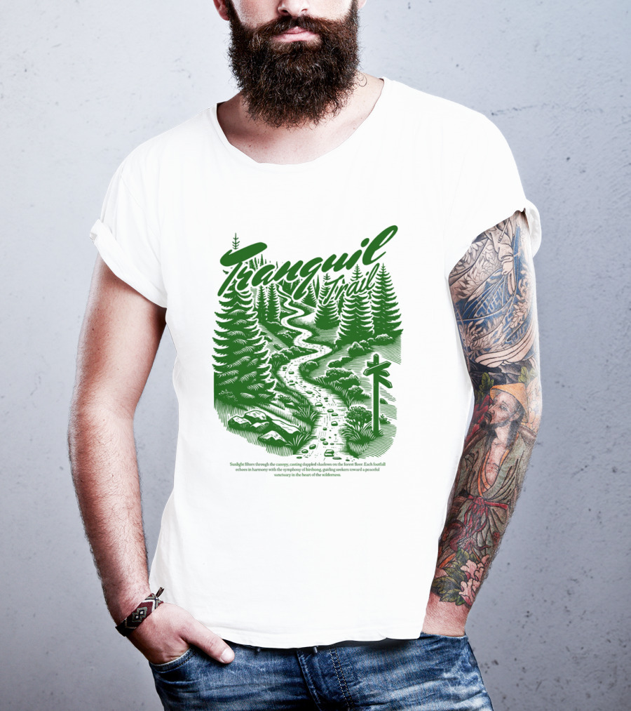 Tranquil Trail Scenic Forest Pathway Journey T-Shirt