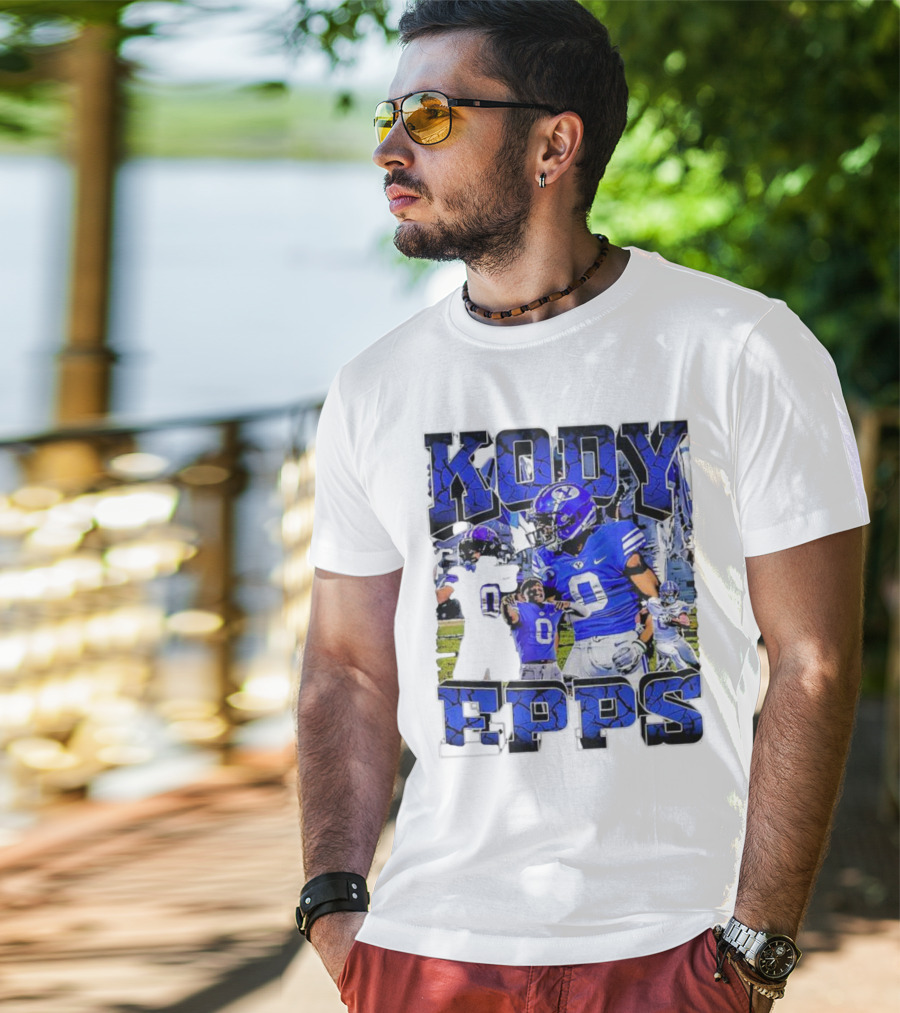 Kody Epps BYU Cougars Football Player Blue Uniform T-Shirt