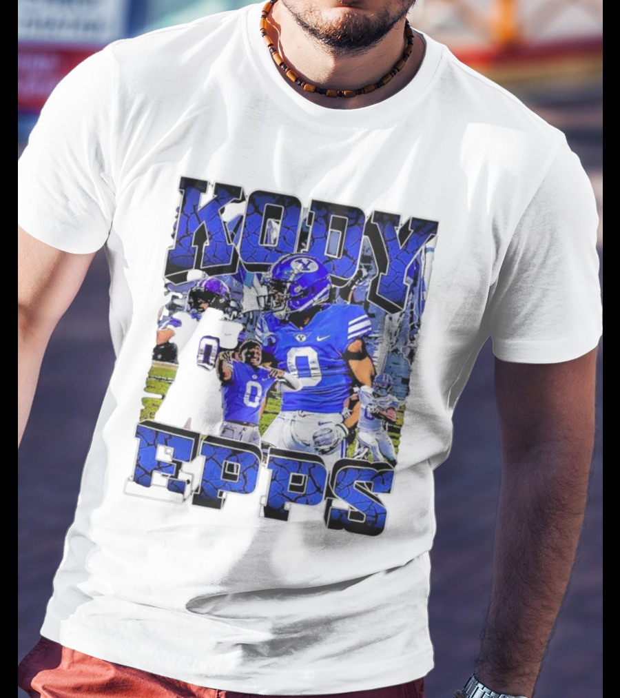 Kody Epps BYU Cougars Football Player Blue Uniform T-Shirt