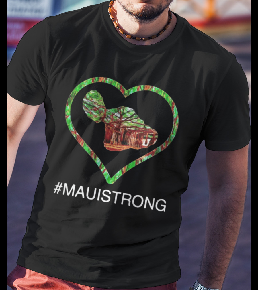 MAUISTRONG Heart Tree Map Resilience T-Shirt