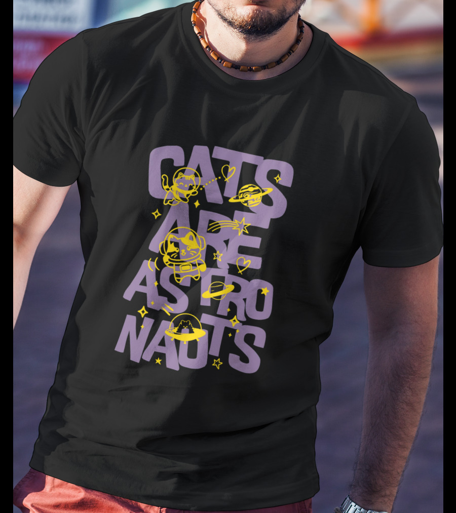 Cats Are Astronauts With Space Helmets And Stars T-Shirt
