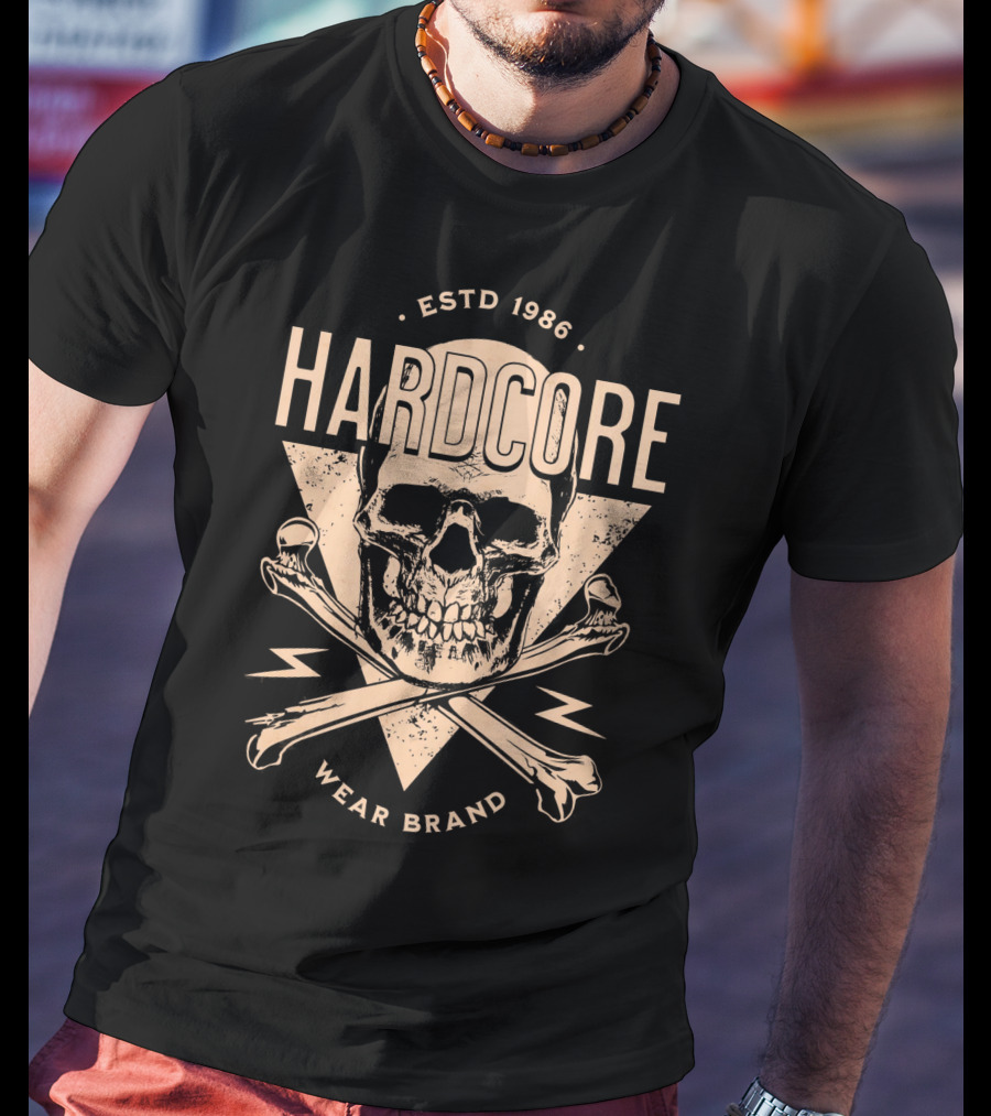 HARDCORE Skull ESTD 1986 Wear Brand T-Shirt