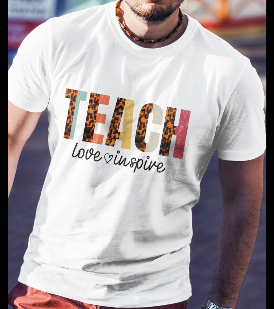 TEACH Leopard Love Inspire T-Shirt