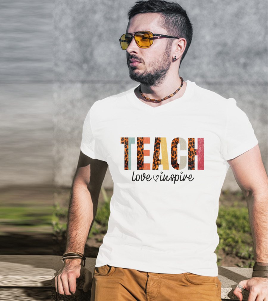 TEACH Leopard Love Inspire T-Shirt