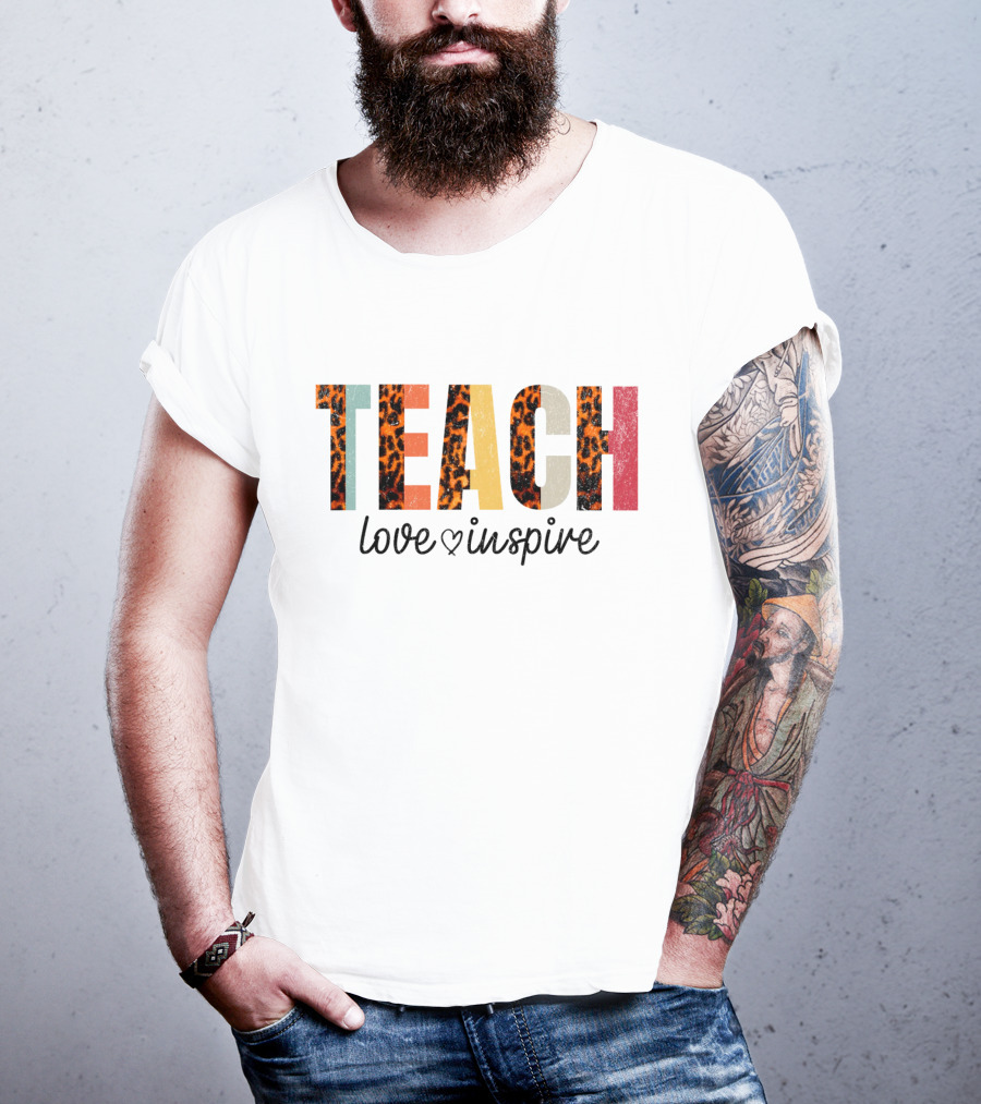 TEACH Leopard Love Inspire T-Shirt