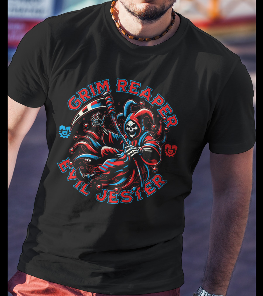 Grim Reaper Evil Jester Horror Clown Death Circus T-Shirt