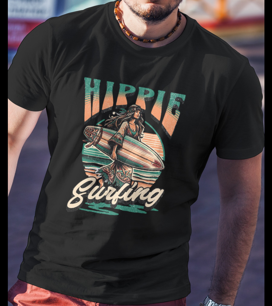 Hippie Surfing Retro Wave Sunset Vibes T-Shirt