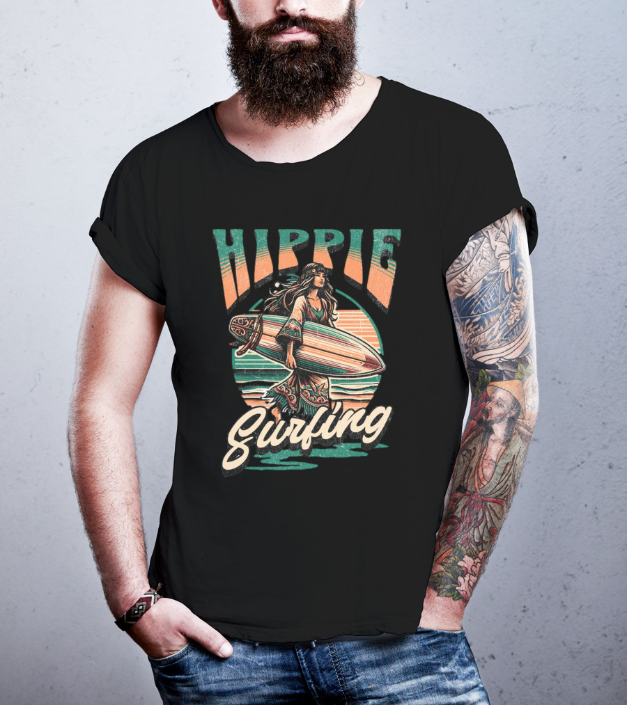 Hippie Surfing Retro Wave Sunset Vibes T-Shirt