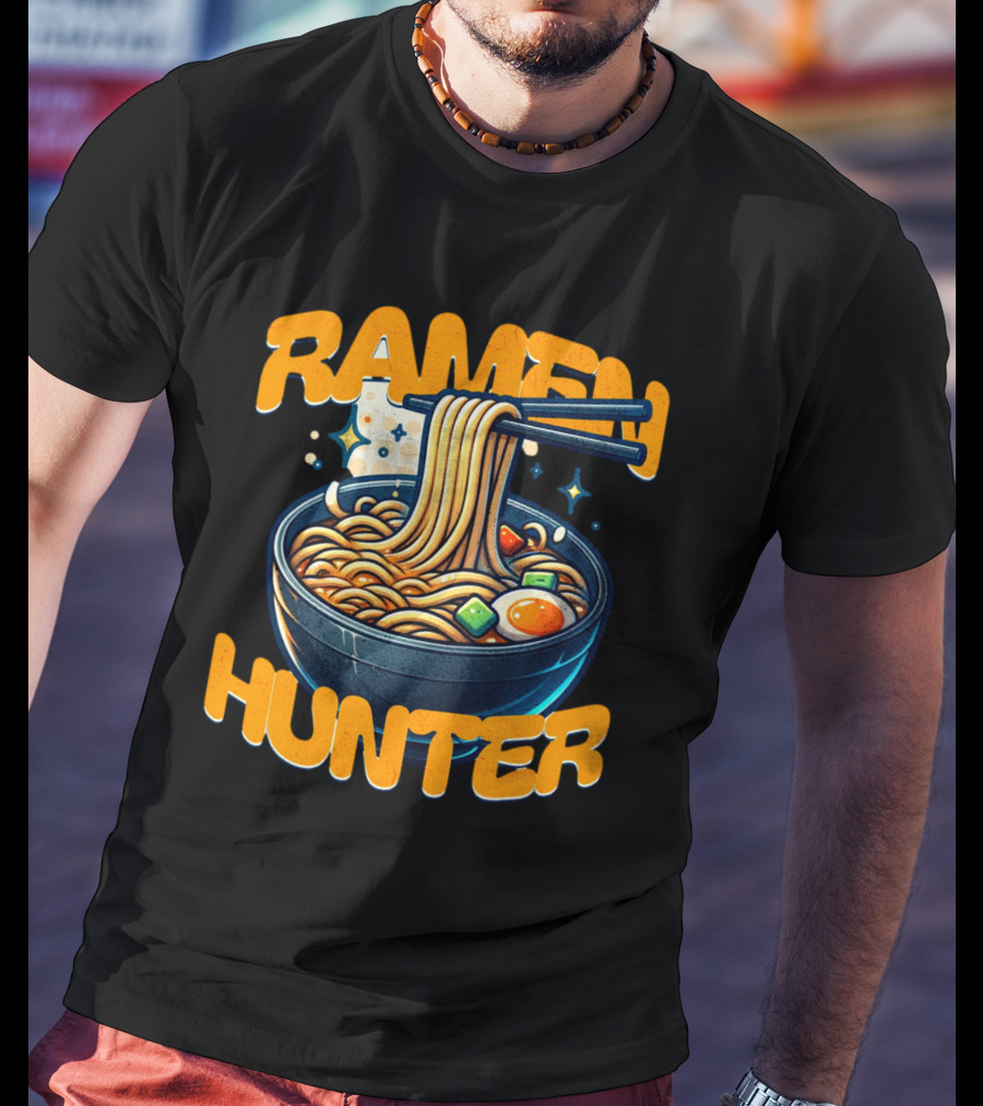 Ramen Hunter Noodles Chopsticks Bowl T-Shirt