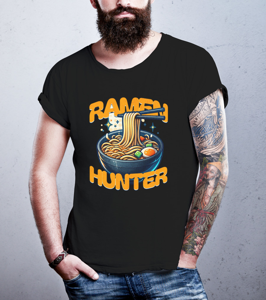 Ramen Hunter Noodles Chopsticks Bowl T-Shirt