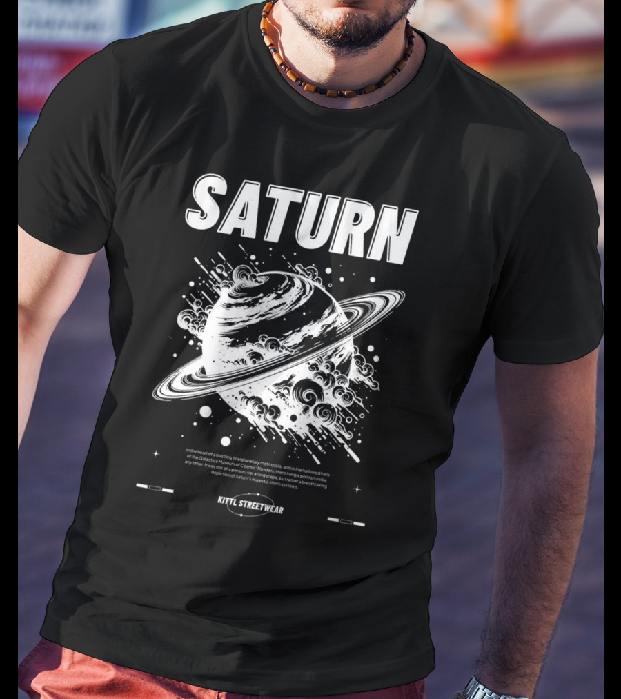 Saturn Kittl Streetwear Y2K Retro Planetary T-Shirt
