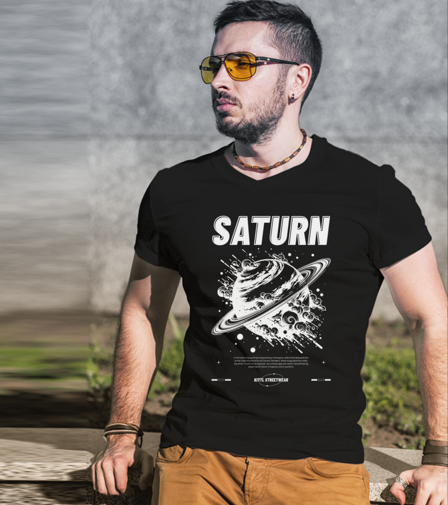 Saturn Kittl Streetwear Y2K Retro Planetary T-Shirt