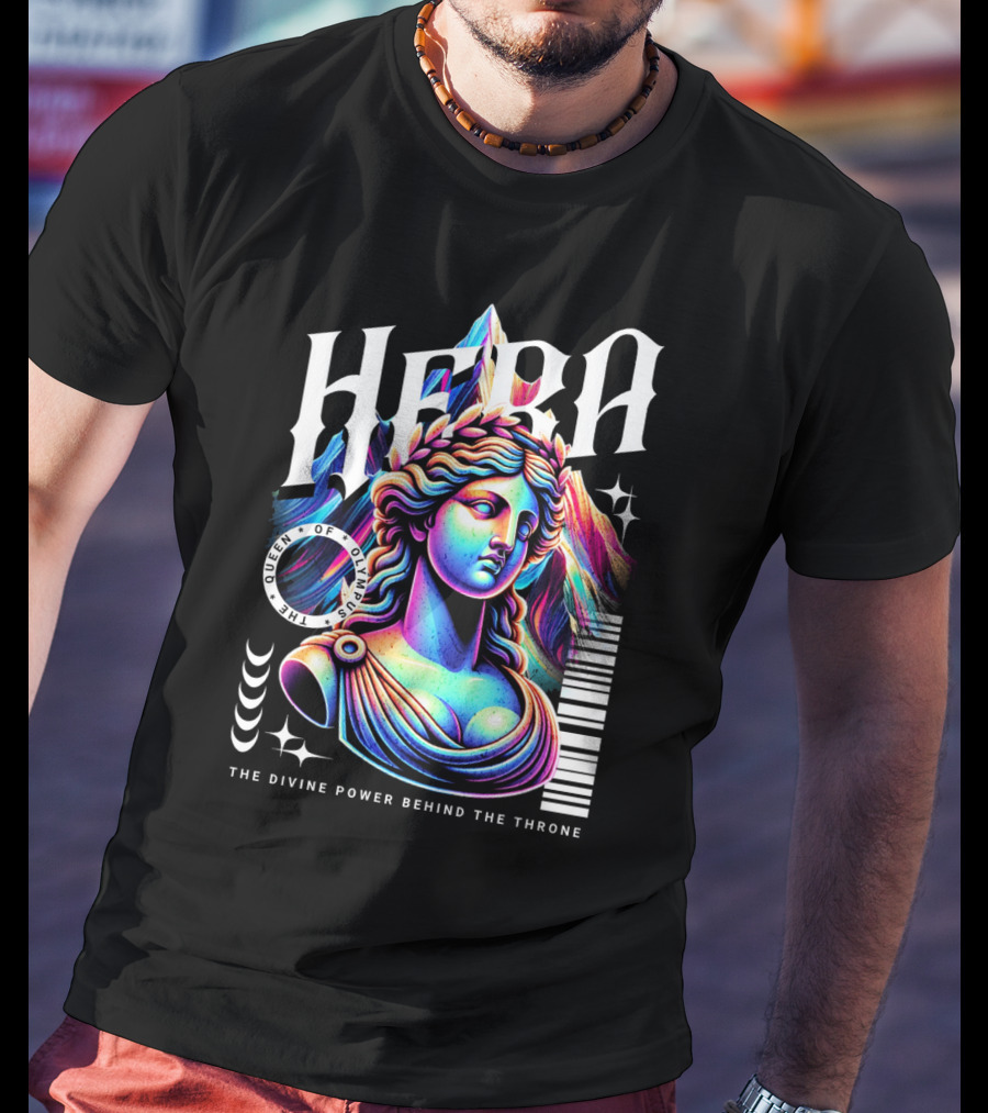 Hera Queen Of Olympus Neon Y2K The Divine Power Behind The Throne T-Shirt