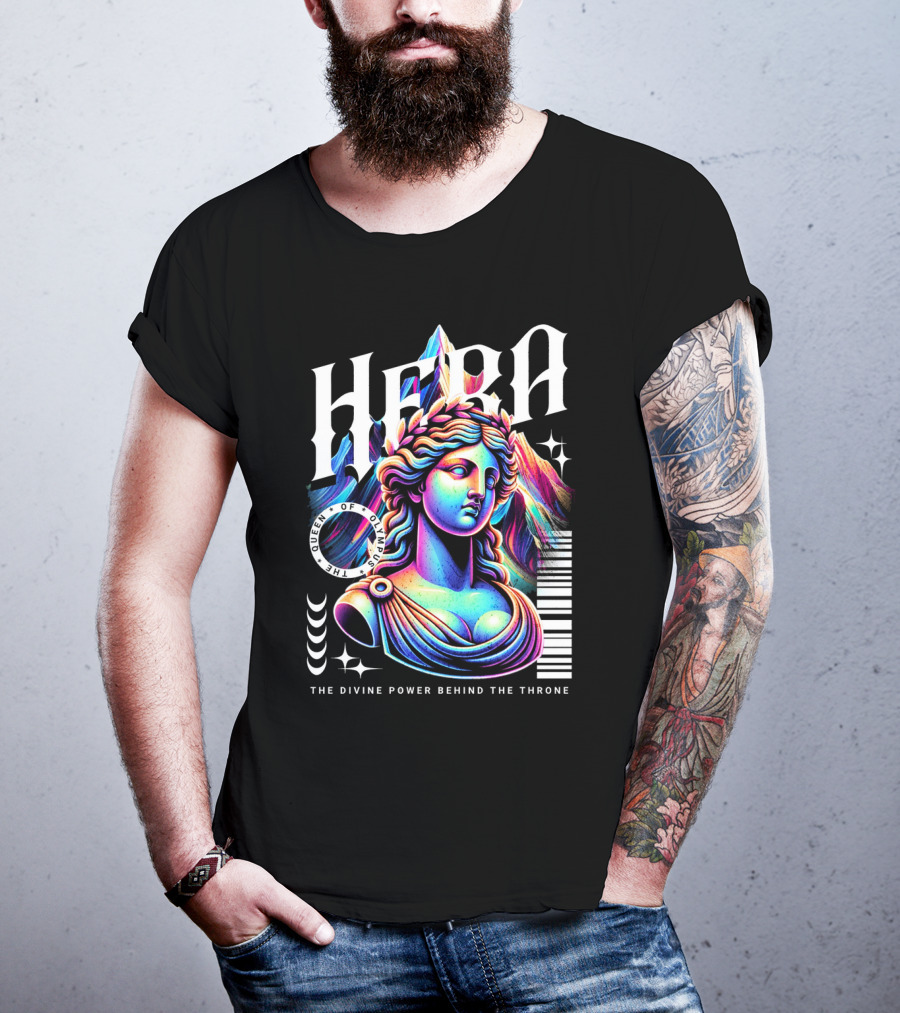Hera Queen Of Olympus Neon Y2K The Divine Power Behind The Throne T-Shirt
