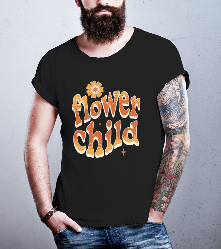 Flower Child Retro Vibe 70s T-Shirt