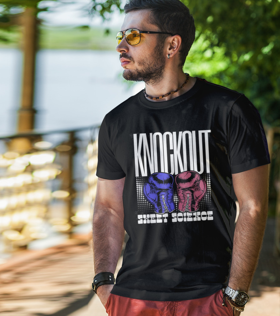 KNOCKOUT SWEET SCIENCE Boxing Gloves T-Shirt