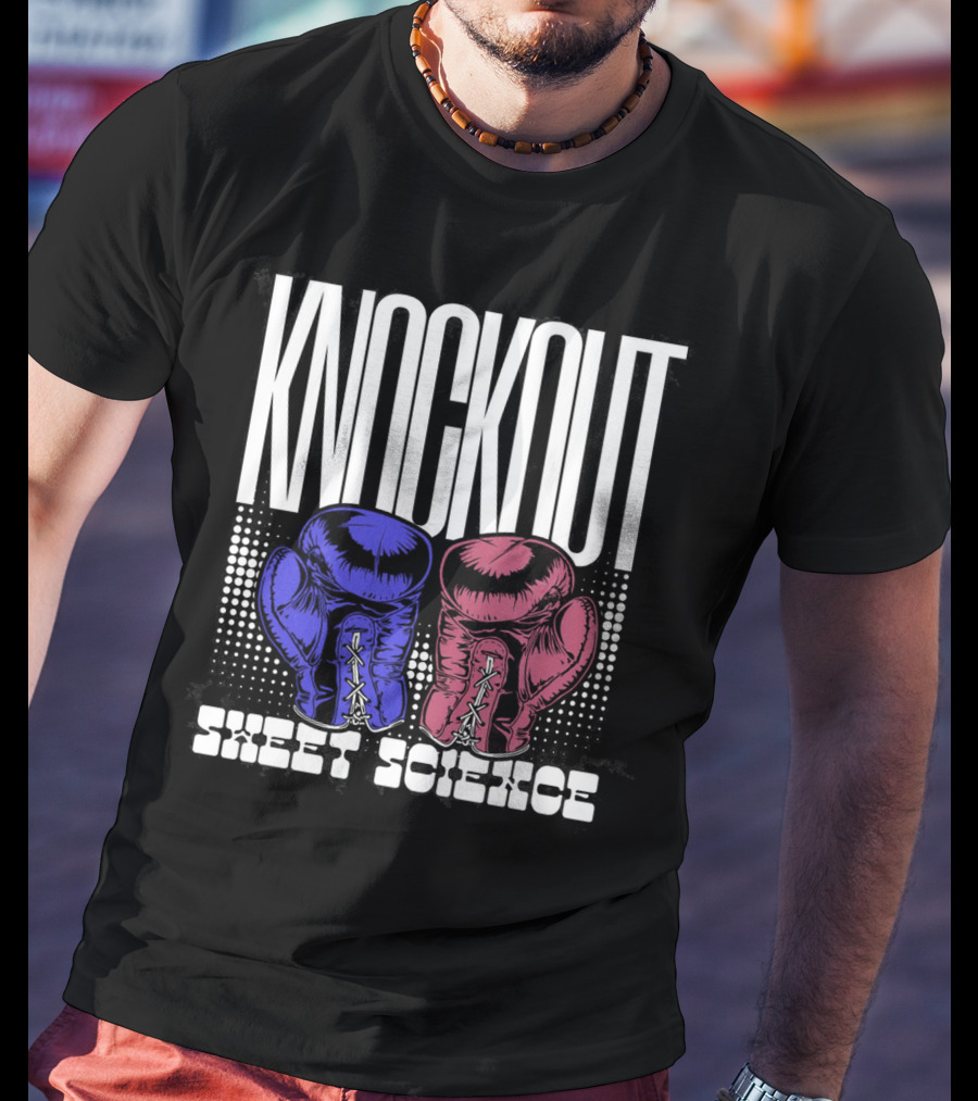 KNOCKOUT SWEET SCIENCE Boxing Gloves T-Shirt