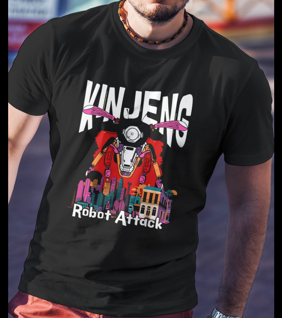 KINJENG Robot Attack Cityscape Adventure T-Shirt