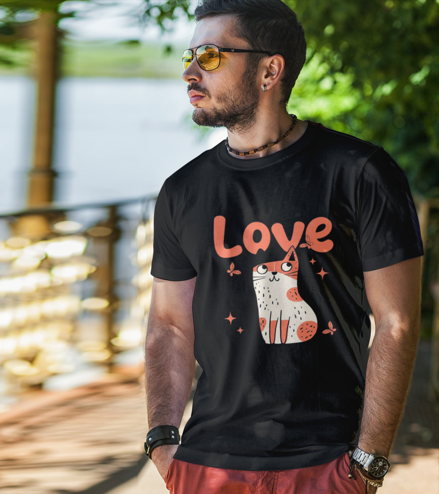 Born To Love Unleash The Pawsitivity Cat Butterflies T-Shirt