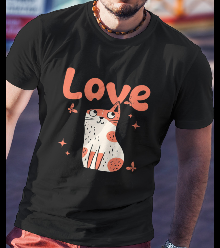 Born To Love Unleash The Pawsitivity Cat Butterflies T-Shirt