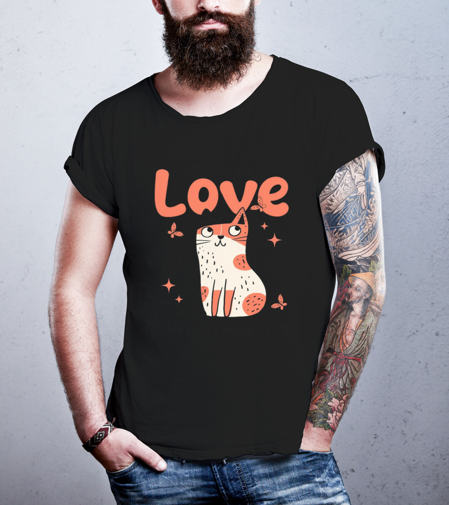 Born To Love Unleash The Pawsitivity Cat Butterflies T-Shirt