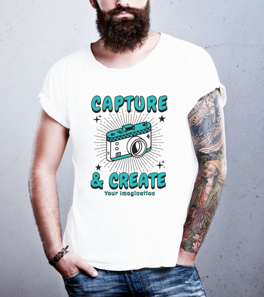 Capture And Create Your Imagination Camera T-Shirt