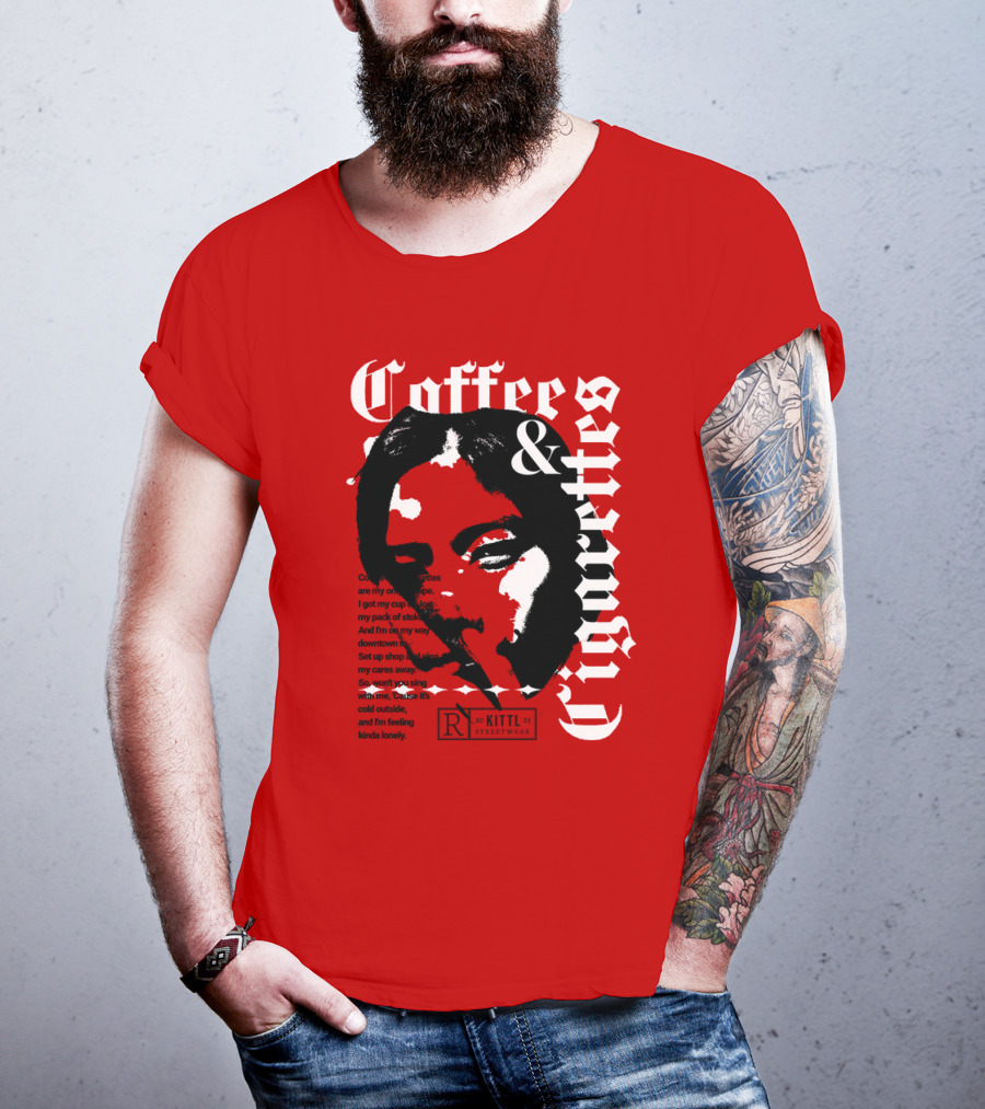 Coffee And Cigarettes By Kittl X Eachwayman T-Shirt