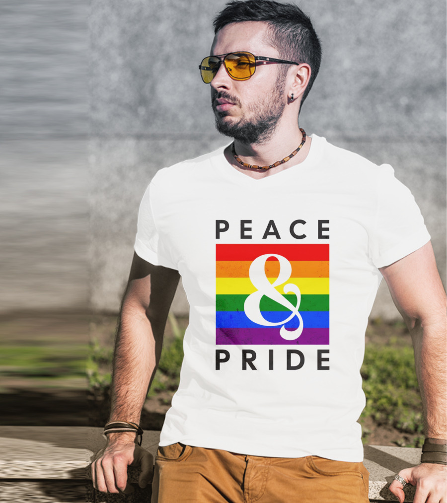 Peace And Pride Rainbow Flag Elements T-Shirt