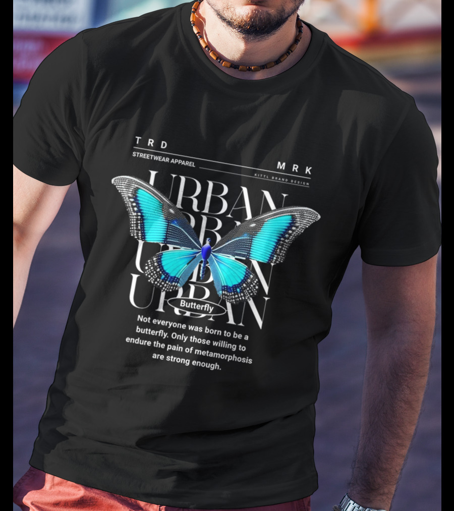 TRD MRK Streetwear Apparel Urban Butterfly Metamorphosis Kittl Brand T-Shirt
