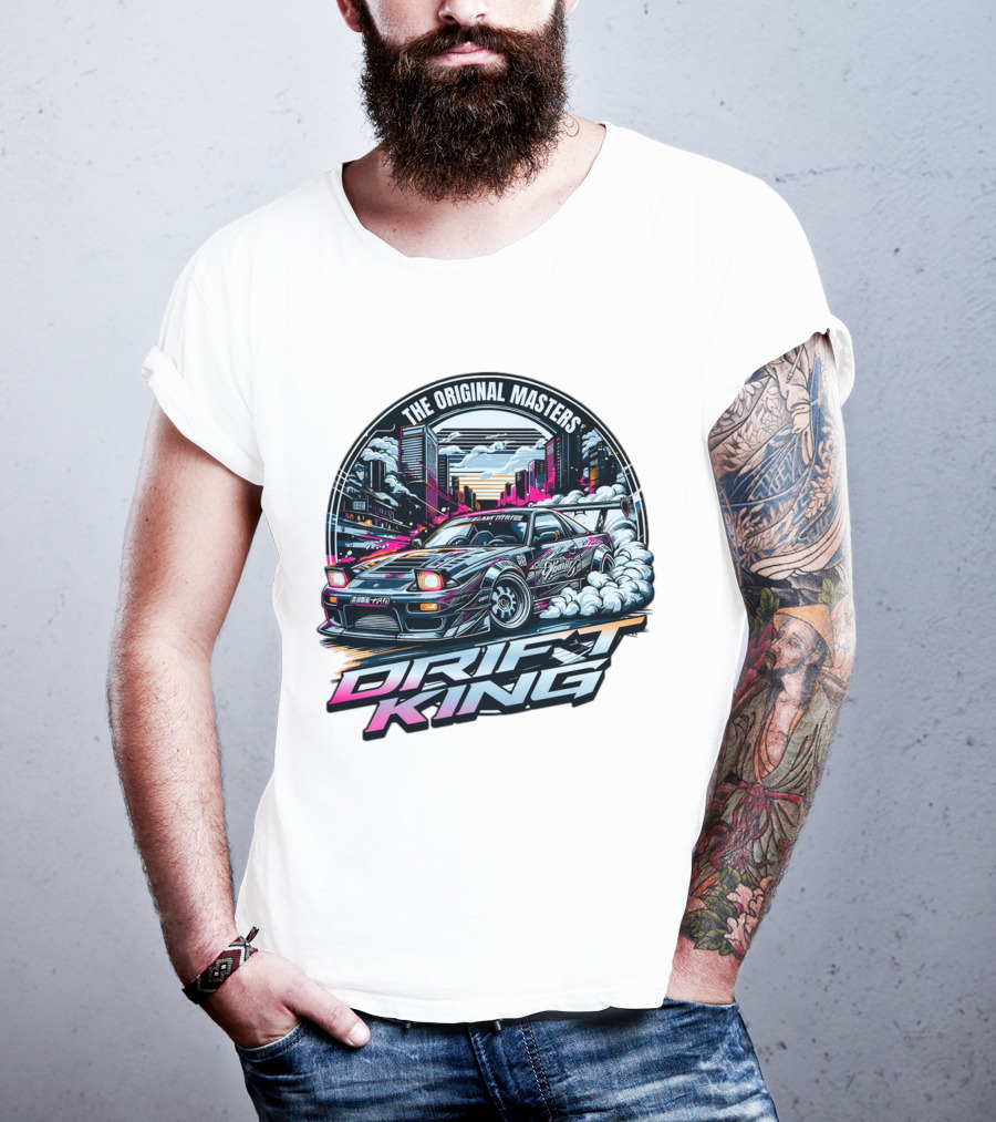 The Original Masters Drift King Vintage Street Racing Car Scene T-Shirt